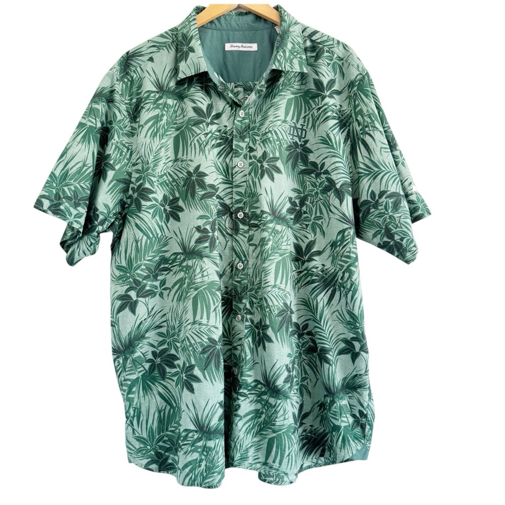 Tommy Bahama Notre Dame Printed Reign Forest Fronds Button Up Shirt XXL